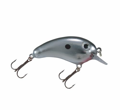 Fish LuckE Crappie Magic Crankbait (2 Inch Crappie Lure) Made in the USA, Chrome Black