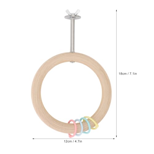 Swing de Círculo de Papagaio, 4,7 Polegadas de Madeira Gaiola de Pássaro Suspenso Penduramento Gaiol
