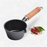 Cast Iron Tadka Pan with Wooden Handle, Pre-Seasoned Vaghar Chounk, 250ml