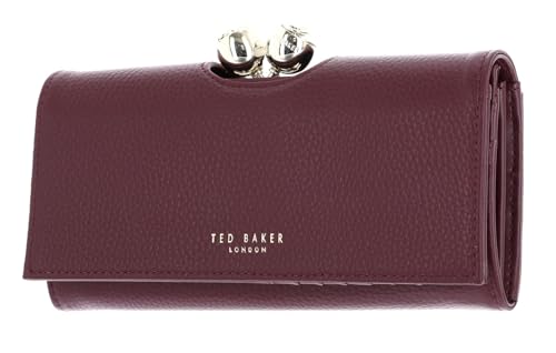 Portefeuille à double pli Ted Baker bordeaux de luxe pour femme