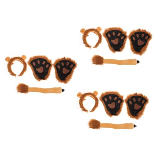 VALICLUD 3 Juegos disfraz de para y orejas de animales diadema de disfraces de halloween disfraces para halloween disfraz de animales de peluche diadema con orejas tela