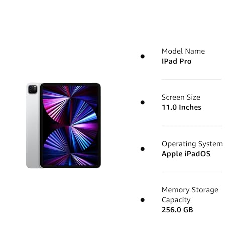 Image of Apple iPad Pro (3rd Generation, 11-inch, 2021), 128GB, Wi-Fi, Silver (Renewed)