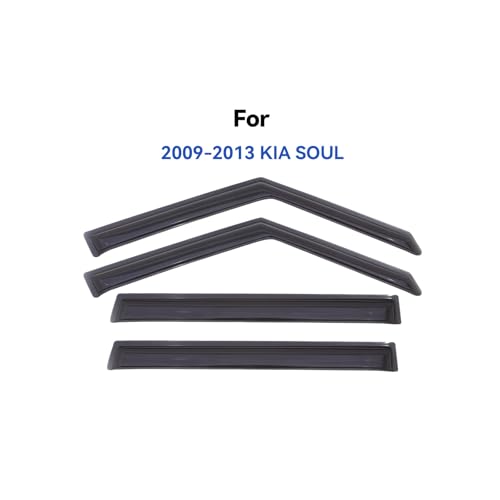 Image of Window Visors Rain Guards Shield for 2009 2010 2011 2012 2013 Kia Soul, Out-Channel Window Vent Wind Deflectors Visors Shades for 09-13 Soul