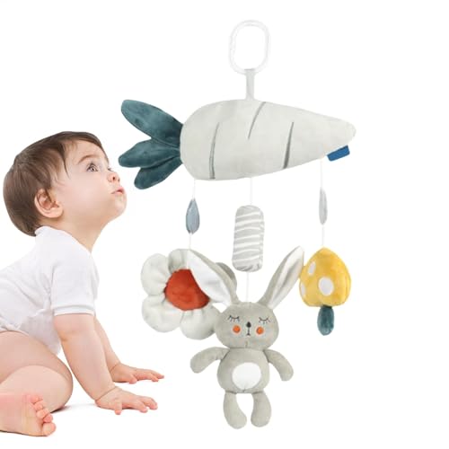 Baby Crib Mobile, Musical Animal Theme Mobile, Plush Toy Baby Soother, Wind Chime Bell for Cribs, Nursery Decorations, 0 to 3 Ye