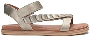 Review of Lucky Brand Women's Natany Ribbon Flat Sandal, Platinum, Size 11 | Image 6
