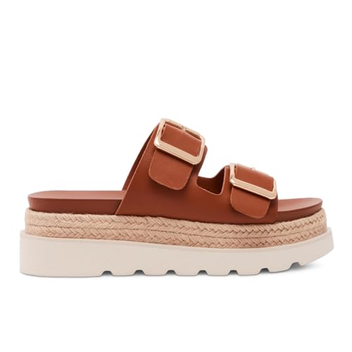 Image of Dsevht Raffia Platform Wedges Sandals for Women Espadrille Slide Sandal Adjustable Summer Woven Straw Crochet Cute Casual Beach Shoes