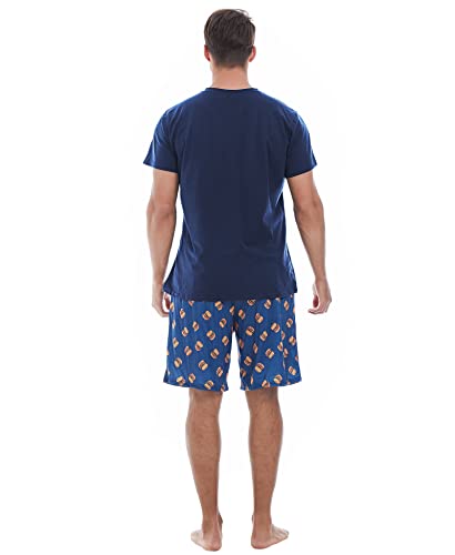 Yoimira Mens Pajamas Set Short Sleeve, Men's Summer Pajamas Short Sets, Mens Sleepwear Pjs Set Lightweight #TOP2