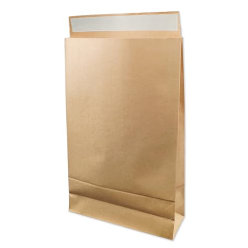 コンポス 宅配袋 LLサイズ 特大 幅320×マチ110×高さ500+折り返し50mm 材質120g/m2 茶色 クラフト 無地 未晒 (100枚)
