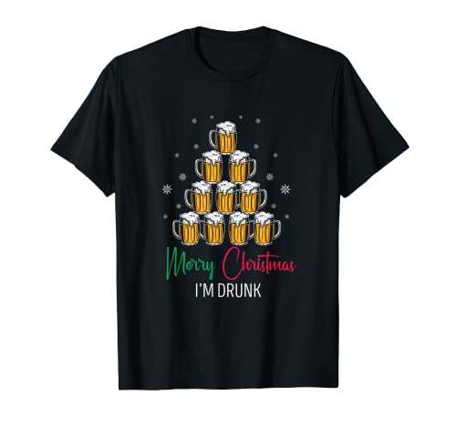 Merry Christmas I'm Drunk Christmas Beer Camiseta Presente Camiseta