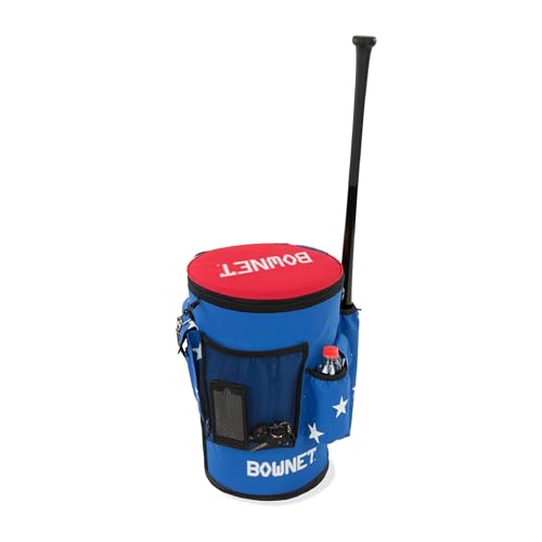 Bownet Sports Backpack - Bucket Bag with Shoulder Strap, Padded 6-Gallon Bucket Cover with Pockets for Softball and Baseball Coaching Accessories - Ideal for Sports Enthusiasts - USA
