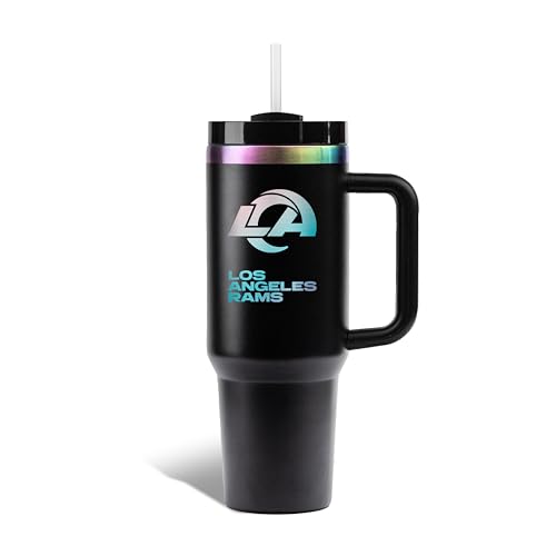 Image of The Memory Company Officially Licensed NFL - Los Angeles Rams 40oz Iridescent Tumbler with Handle
