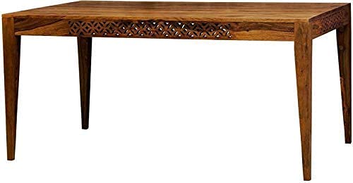 Image of SHRI MINTU'S ART Sheesham Wood Dining Table 6 Seater | Six Seater Dinning Table with 6 Chairs for Home | Dining Room Sets for Kitchen & Restaurants | Chairs with Cushion | Rosewood, Natural Finish