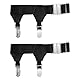 Mozeat Lens 1 Paar Socken Strumpfbänder Herren Socken Hosenträger Einstellbar Sockenhalter Schwarz Strumpf Garter Verstellbare Strumpfhalter Clips Rutschfeste Sockenriemen