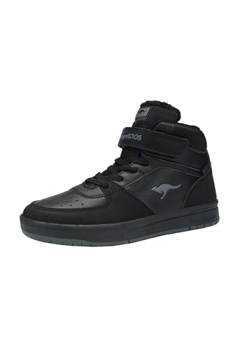 Kangaroos K-CP Bound Mid EV Baskets Montantes pour garçon en Noir - Imperméables - Noir, Jet Black Steel Grey, 35 EU