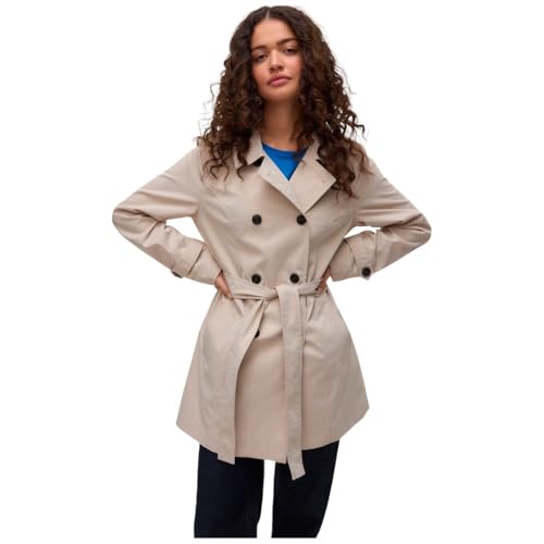 Trench VERO MODA VMCHELSEA crème en taille S pour femme