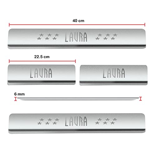 Image of AC Door Sill /Foot Step Stainless Steel Scuff Plate Plates Compatible with Skoda Laura (Set of 4 Pcs)