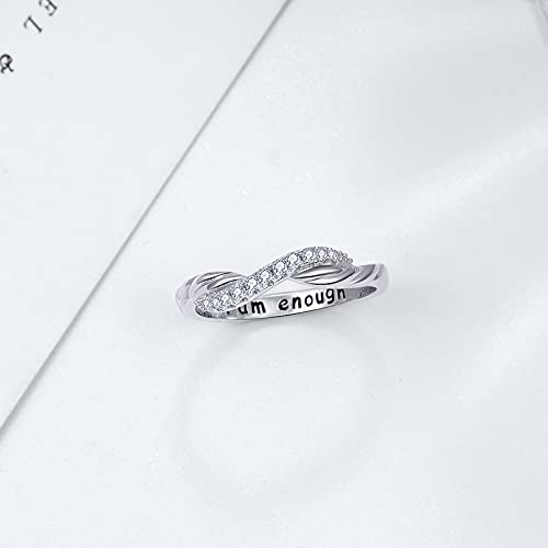 Bague infini argent anti-allergie avec message de confiance - 2
