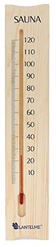 Lantelme® Holz Sauna Thermometer 38cm analoges Saunathermometer mit Temperaturanzeige für Saunen bis 120 Grad 8164