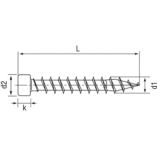IN.FORCE, 8 x 180 mm, 50 Stück, Vollgewinde, Zylinderkopf, T-STAR plus T40, CUT-Spitze, WIROX - 1221010801805