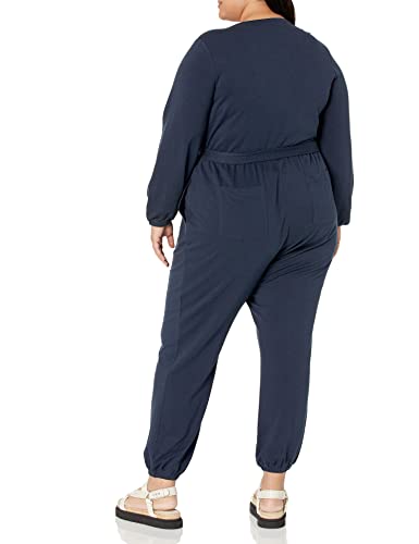 Amazon Essentials Women's Knit Surplice Jumpsuit (Available In Plus Size), Navy, 3X #TOP5