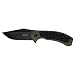 Kershaw Faultine Pocketknife (8760); 3-Inch 8Cr13MoV Blade; Black Oxide Coating; Olive Handle with Black Rubber Overmold; KVT Manual Open; Liner Lock; Single Position Deep Carry Pocketclip; 3.9 oz, Green/Black