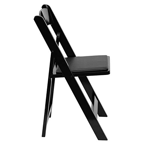 Flash Furniture Hercules Series Black Wood Folding Chair With Vinyl Padded Seat #TOP5