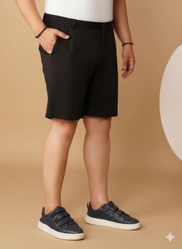Image of OOMPH! Men's Short for Summer | Stretchable Fabric | Breathable & Lightweight | Casual Lounge Short with Elastic Waistband & Drawstring