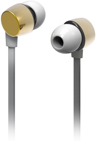 Quikcell Medley 3.5mm metallic earphones with flat wire technology-Retail Packaging- Champagne/Gold