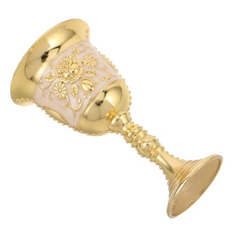 Ipetboom Cáliz Medieval de Metal Repujado Rosas Copa Vintage para Vino Postres y Celebraciones Cáliz Antiguo Estilo Europeo para Bodas y Eventos Festivos