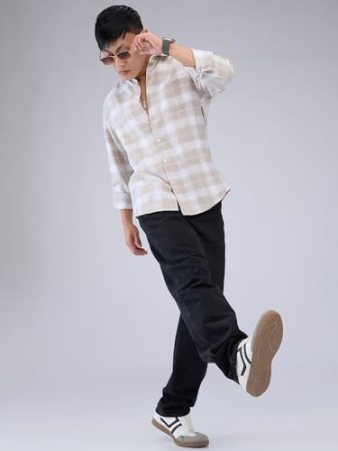 Image of VASTRADO Greige & White Checkered Shirt