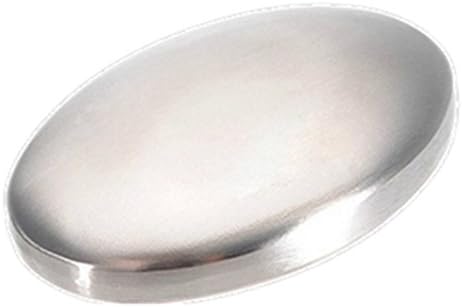 quanjucheer Stainless Steel Soap Odour Smell Remover Kitchen Bar Hand Eliminating Taste Size 65mm x 45mm x 16mm (Silver)