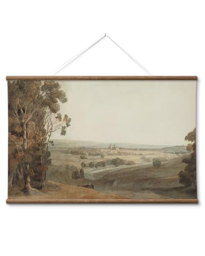 VIYYIEA Extra Large Canvas Wall Art, Vintage Countryside Scroll Print