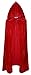 VGLOOK Kids Hooded Cloak Cape For Christmas Halloween Cosplay Costumes 8-16 Years red