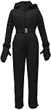 ensemble veste combinaison femme Super chaud et confortable, efficace protection contre le froid, vous permettant de profiter en plein air ski activités. D'une Seule pièce veste salopette avec ceinture: couverture complète du corps, entièrement coutures scellées à assurer que le sans vent couche pénètre, vous garder au chaud en hiver, neigeux jours, et le ski