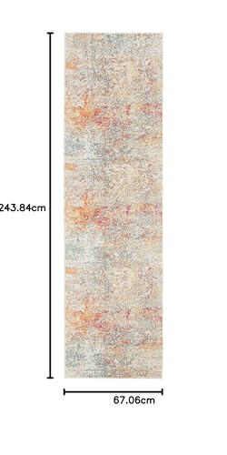 SAFAVIEH Contemporary Rug for Living Room Dining Room, Bedroom - Madison Collection, Short Pile, in Grey and Turquoise, 66 X 244 cm - Image 2