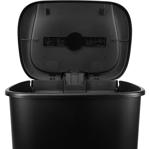 Caneca de basura rectangular de plástico con pedal 20.4 gal miniatura 6