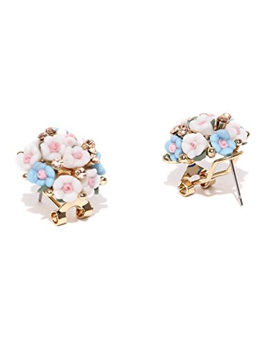 Image of YouBella Jewellery for Women Gold-plated Floral Stud Tops Earings Earrings for Women & Girls