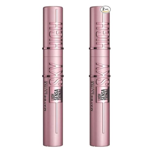 Maybelline New York Mascara Ciglia Sensazionali Sky High, Volumizzante e Allungante, Definisce, incurva e moltiplica, Nero, Confezione da 2