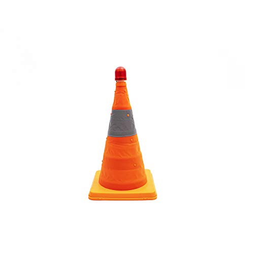 Normaluz Ba12042 - Señalizacíon Homologada Cono Plegable De Nylon Con Luz Y Banda Refrectante Pvc 42Cm De Alto Base:24X24Cm