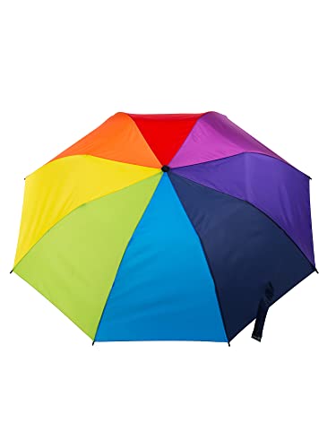 Totes Auto Open Auto Close Golf Umbrella With Sunguard Upf 50+, Eco-Friendly, 55" Coverage, Rainbow #TOP2