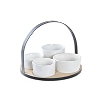 TABLA APERITIVO SET 5 GRES BAMBU 20X20X14 NEGRO