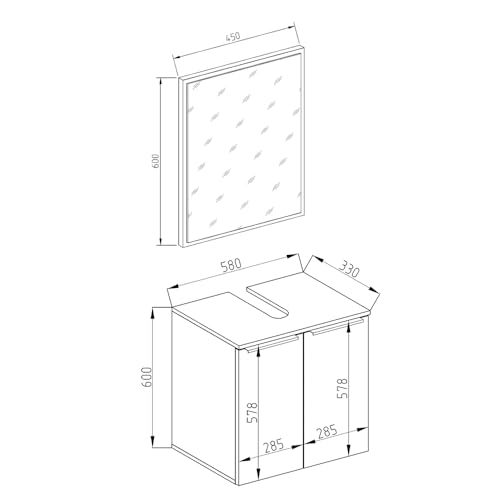 Vicco Set Mobili Bagno Bianco 2 Parti - 3