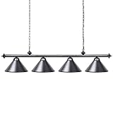 Wellmet 4 Light Pool Table Light, 70 inch Modern Industrial Hanging Chandelier Island Light with Lamp Shade Billiard Lighting for 7ft 8ft Pool Billiard Table, Game Room, Kitchen Island