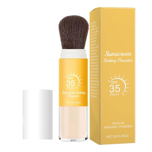 Dopsyesn Polvo SPF Para Rostro,Protector Solar Facial En Polvo SPF | Control De Brillo Mineral, Acabado Mate Transpirable, Tamaño De Viaje Y Cosméticos Translúcidos Para Bajo El Maquillaje