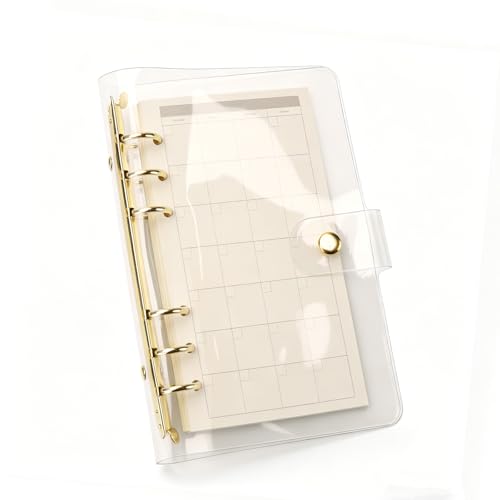 Classeur A6 doré haut de gamme rechargeable et transparent