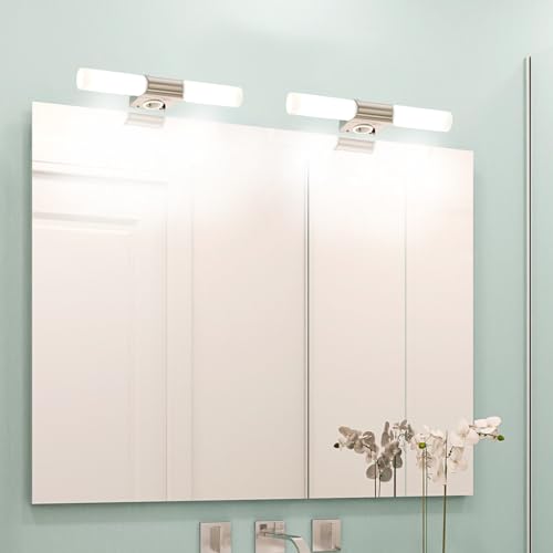 Miroir lampe applique chrome avec interrupteur pour éclairage vasque - 2
