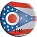 Ohio State Flag Novelty Metal Mini Circle Magnet CM-134