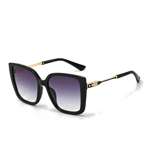 Lunettes de soleil de créateur femmes monture large aux détails exquis raffinés