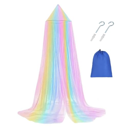 Dosel para Cama, Dosel de Cama de Princesa Colorido para niñas, mosquitera Plegable de cúpula Extra con Gancho y Bolsa de Almacenamiento para decoración de habitación de niños y niñas