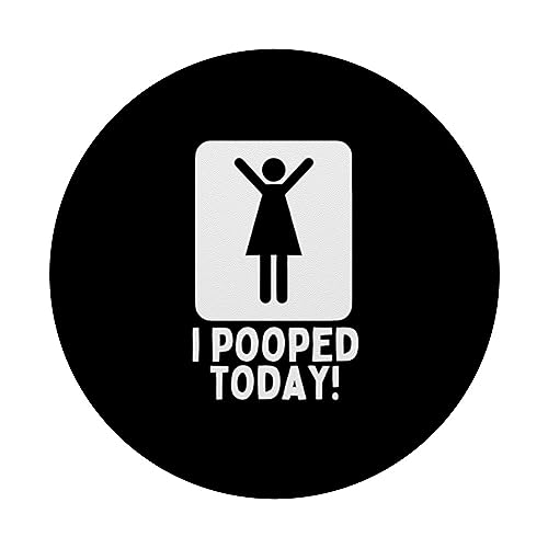 I Pooped Today Toilet Humor Funny I Pooped Today PopSockets Swappable PopGrip, Black - Image 3